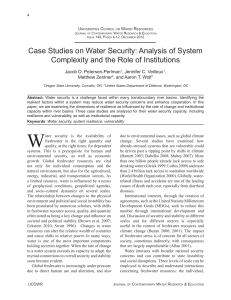 Case Studies on Water Security: Analysis of System Complexity and