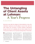 The Untangling of Client Assets at Lehman: A Year`s Progress
