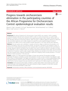 Progress towards onchocerciasis elimination in the participating