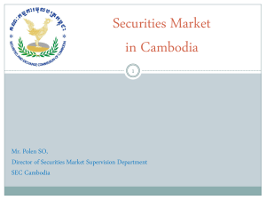 Contemporary Securities Market in Cambodia