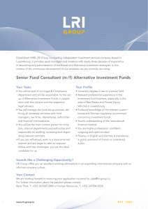 Senior Fund Consultant (m / f) Alternative Investment Funds