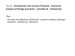 Concepts and objectives of financial economic analysis of foreign