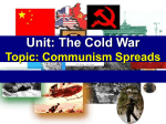 Unit: The Cold War Topic: Origins of the War