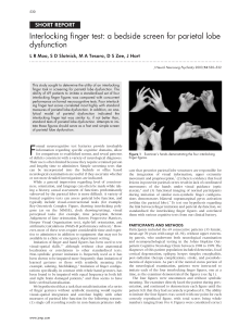 Interlocking finger test: a bedside screen for parietal lobe dysfunction