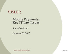 Mobile Payments - Canadian IT Law Association