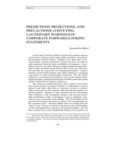 predictions, projections, and precautions: conveying cautionary