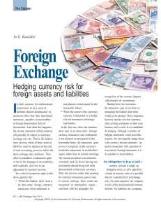 Hedging currency risk for foreign assets and liabilities
