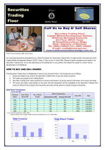 Securities Trading Floor Monthly Reports (April