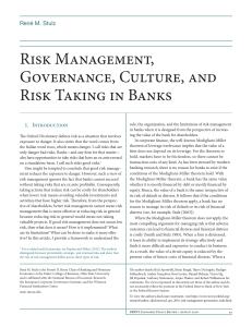 Risk Management, Governance, Culture, and Risk Taking in