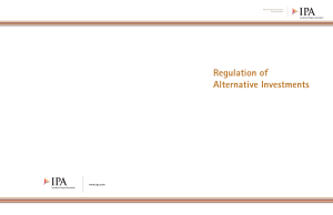 Regulation of Alternative Investments