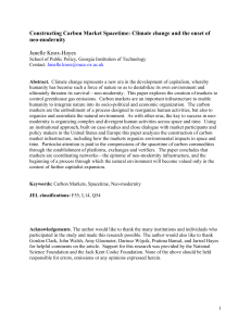 Constructing Carbon Market Spacetime: Climate change and the