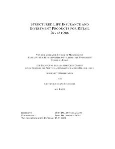structured life insurance and investment products for retail investors