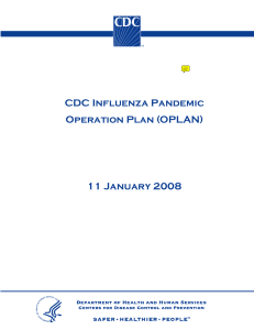 CDC Influenza Pandemic Operation Base Plan (OPLAN)