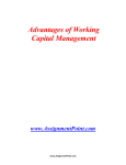 Advantages of Working Capital Management www.AssignmentPoint