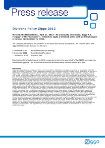 Dividend Policy Ziggo 2012
