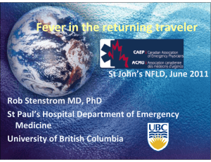 Fever in the returning traveler - Canadian Association of Emergency