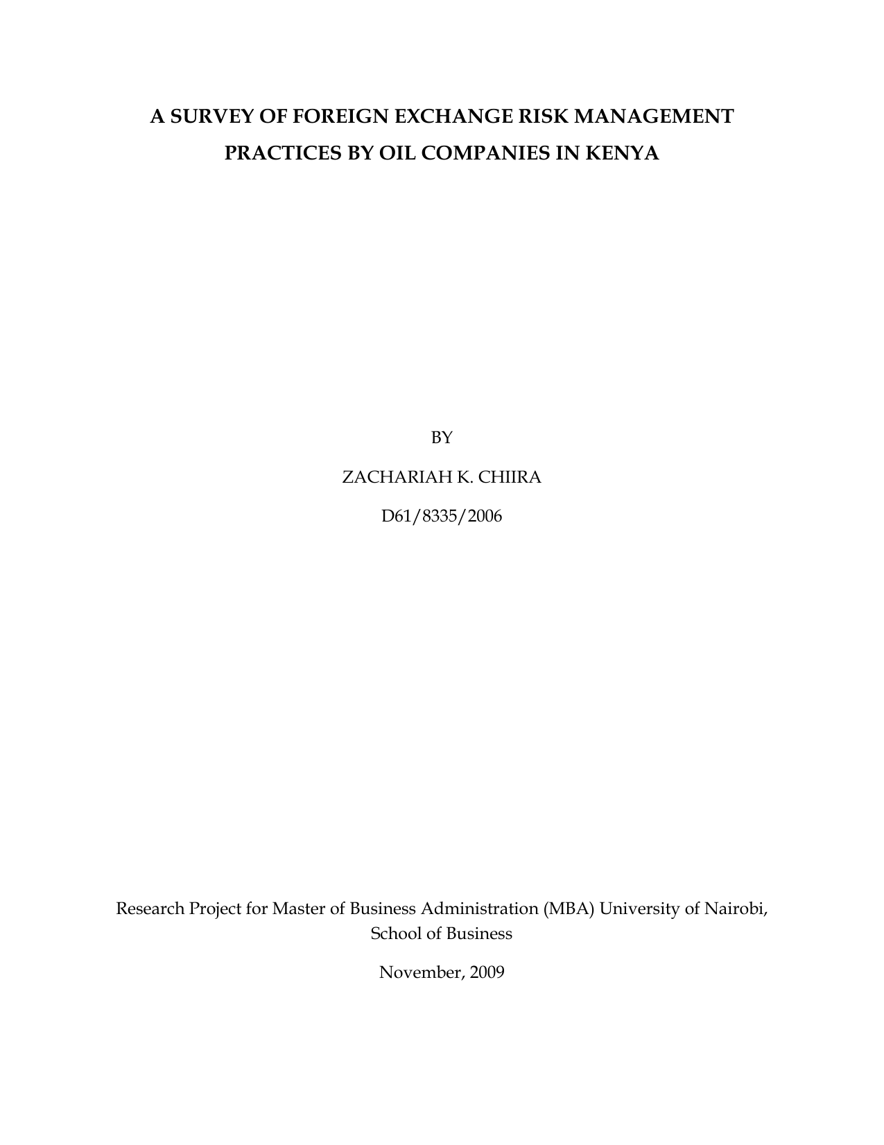 A Survey Of Foreign Exchange Risk Management - 