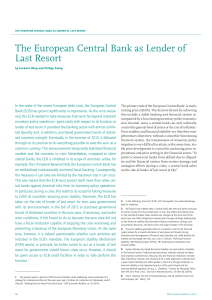 The European Central Bank as Lender of Last Resort
