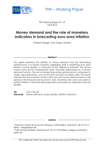 Money demand and the role of monetary indicators in