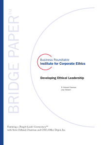 Developing Ethical Leadership - Business Roundtable Institute for