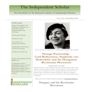 The Independent Scholar - National Coalition of Independent Scholars