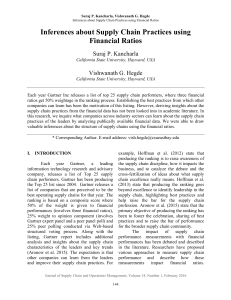 Inferences about Supply Chain Practices using Financial Ratios