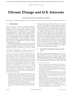 Climate Change and US Interests