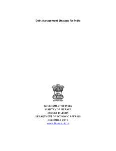 Debt Management Strategy for India Government of India Ministry of