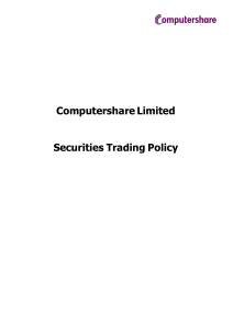 Computershare Limited Securities Trading Policy