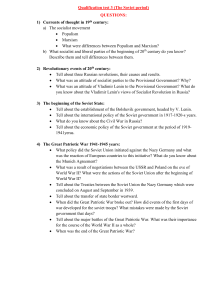 Qualification test 3 (The Soviet period) QUESTIONS: Currents of