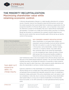 THE MINORITY RECAPITALIZATION