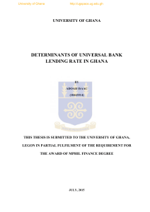 determinants of universal bank lending rate in ghana