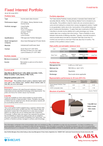 Fixed Interest Portfolio - Absa | Wealth And Investment Management