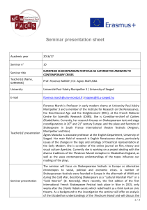 Seminar presentation sheet