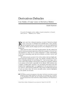Derivatives Debacles: Case Studies of Large Losses
