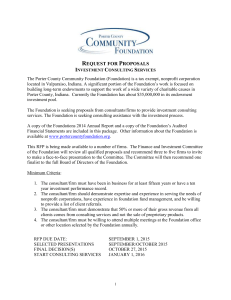 PCCF Investment Consulting RFP 2015