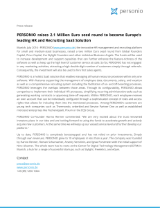 PERSONIO raises 2.1 Million Euro seed round to become Europe`s
