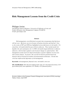 Risk Management Lessons from the Credit Crisis