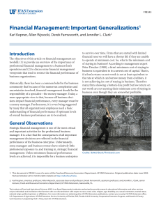 Financial Management: Important Generalizations1