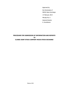 Procedure for Submission of Information and Reports to Closed