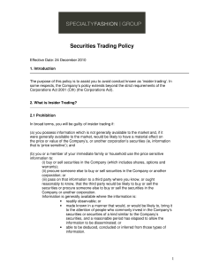 Securities Trading Policy