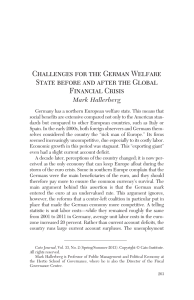 Challenges for the German Welfare State before and