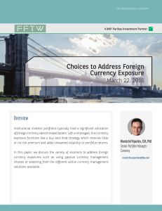 Choices to Address Foreign Currency Exposure