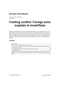 Fuelling conflict - Foreign arms supplies to Israel