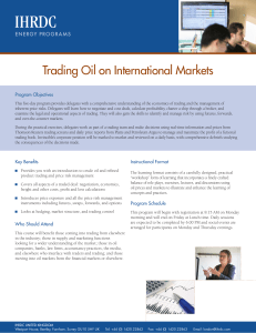 Trading Oil on International Markets