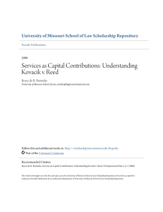 Services as Capital Contributions - University of Missouri School of