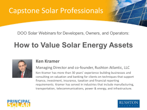 How to Value Solar Energy Assets
