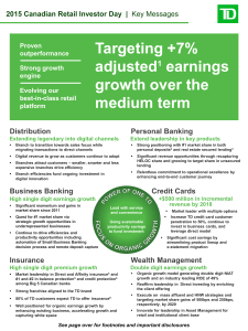 Targeting +7% adjusted1 earnings growth over the