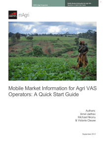 Mobile Market Information for Agri VAS Operators: A Quick