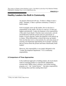 Healthy Leaders Are Built in Community